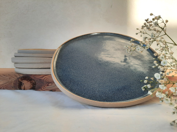 Handbuilt medium plate Blue Haze