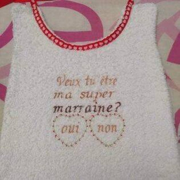 Bavoir Parrain ou Marraine