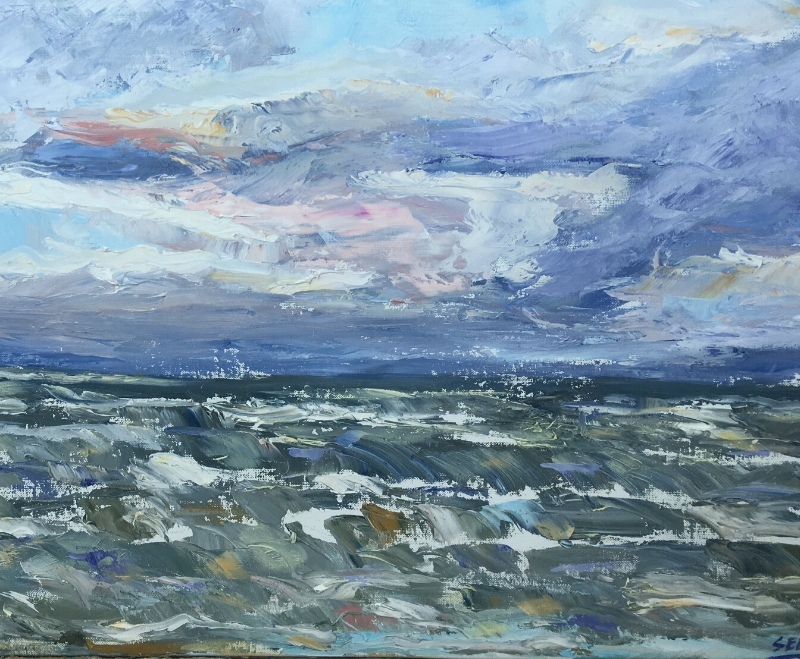 Zee (2019). Jeanette Olyhoek.  Oil on Canvas. 70cm x 90cm.