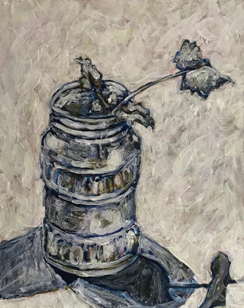 Groei of Gloei (Glow in the Dark Paint), (2020) Adéle du Plessis. Acrylic on Canvas. 50cm x 40cm.