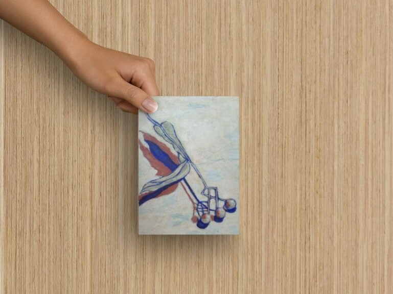 Postcards of a painitng by Adele du Plessis called "seed"