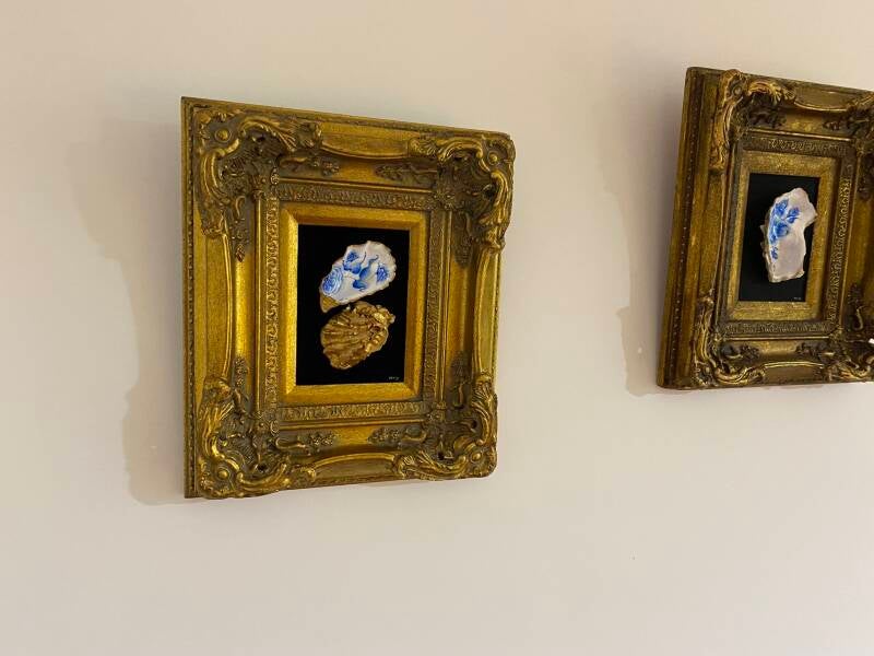 Sold artwork "Flawless' (2021) with Samsara (2021) on a wall. Negar Rashidi.