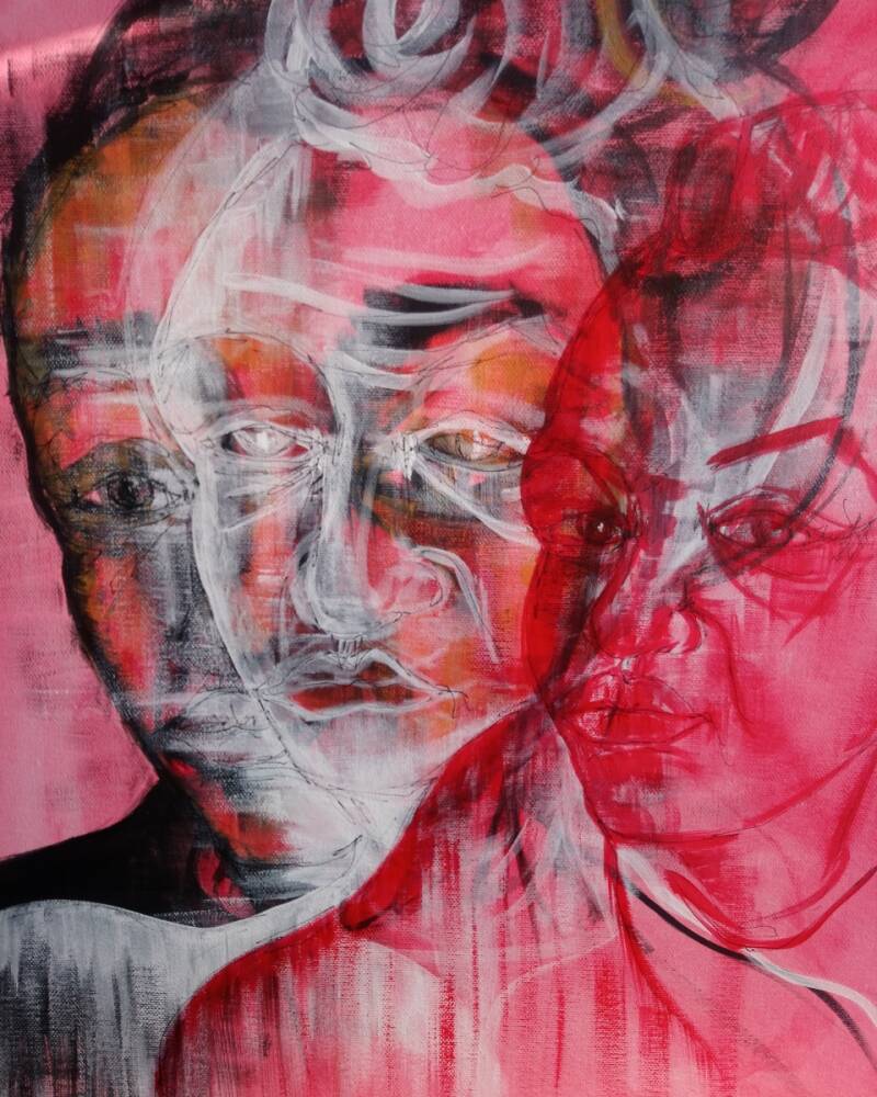 Ghost of you a painting tht might be considered experimental by the artist Fiona J. Williams