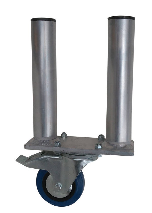 RDAV Aluminium dubbele poot rond met wiel/rem 80 cm