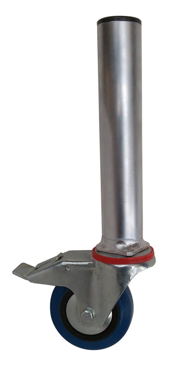 RDAV Aluminium enkele poot rond met wiel/rem 100 cm