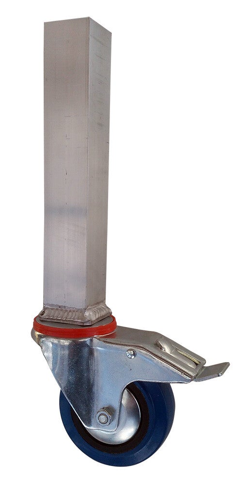 RDAV Aluminium enkele poot vierkant met wiel/rem 60 cm (Prijs op aanvraag)