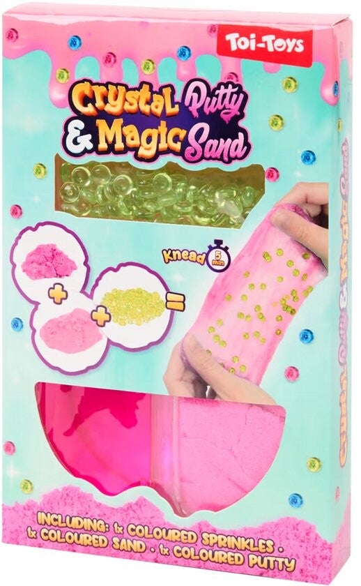 Slijmset roze – DIY slime maken set voor kinderen – sensorisch speelgoed met zand en slijm – creatief knutselen thuis of op school – leuk cadeautje, traktatie, speelgoed