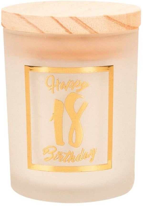 Geurkaars klein goud/wit - 18 jaar