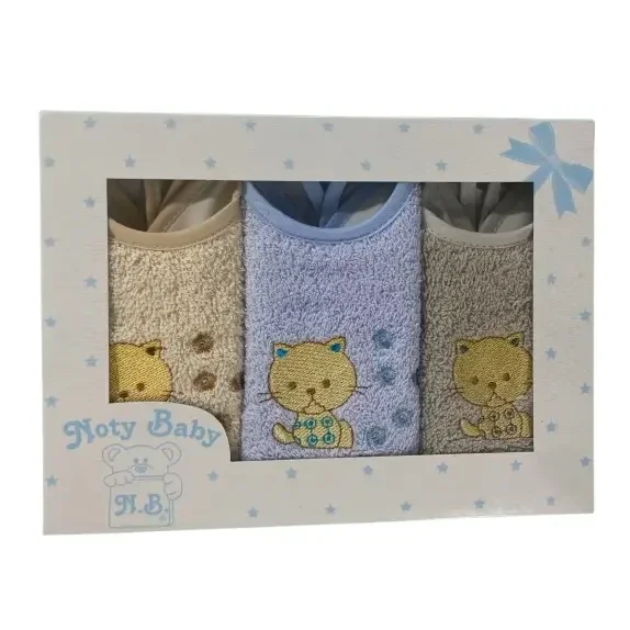 Set van 3 geborduurde slabbetjes