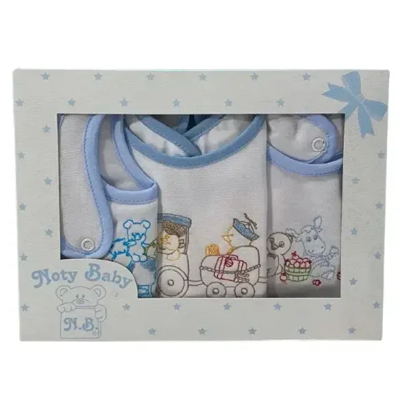 Set van 3 schattige verschillende bedrukt slabbetjes modellen blauw