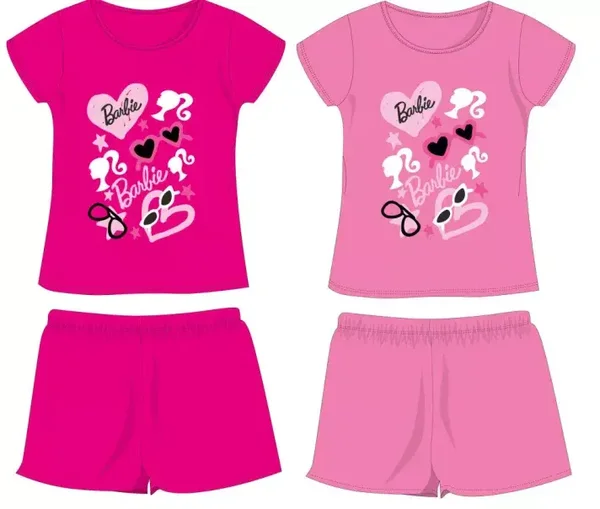 Barbie katoenen zomeroutfit - T-shirt-short set - roze