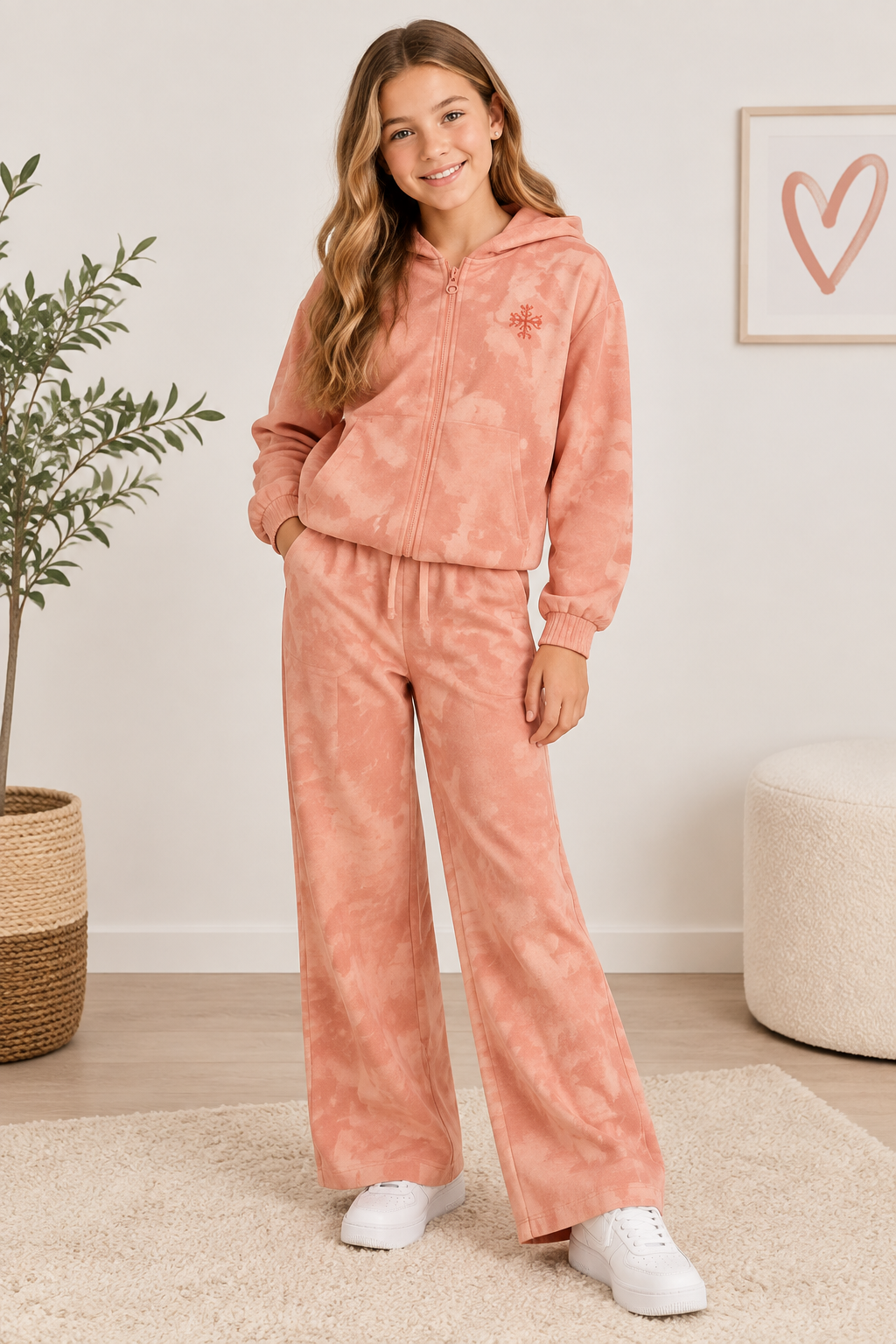 🧡 Oranje tie-dye 2-delig joggingpak voor meisjes