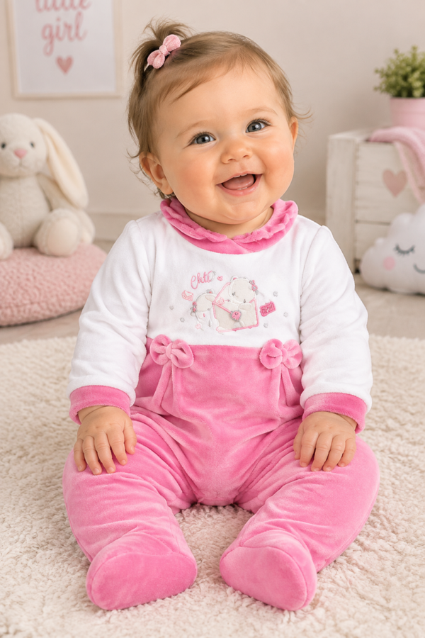 💕 Lief roze babypakje met voetjes