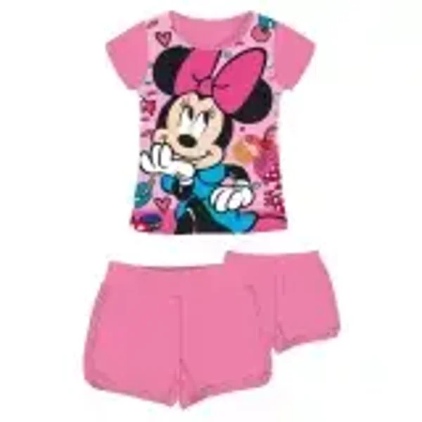 Disney Minnie Mouse katoenen zomeroutfit - t-shirt en short set - roze