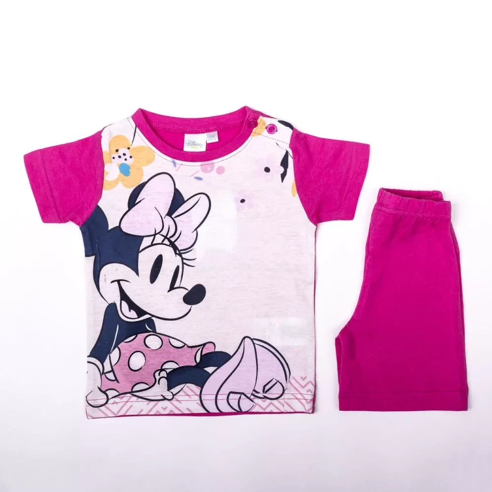 Zomeroutfit van katoen voor meisjes met Minnie Mouse-print - T-shirt en short - roze
