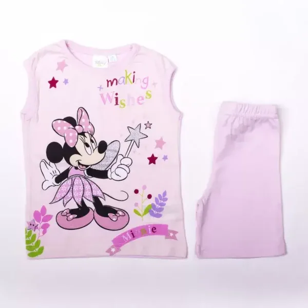 Zomeroutfit van katoen met Minnie Mouse-print - t-shirt en short - lichtroze