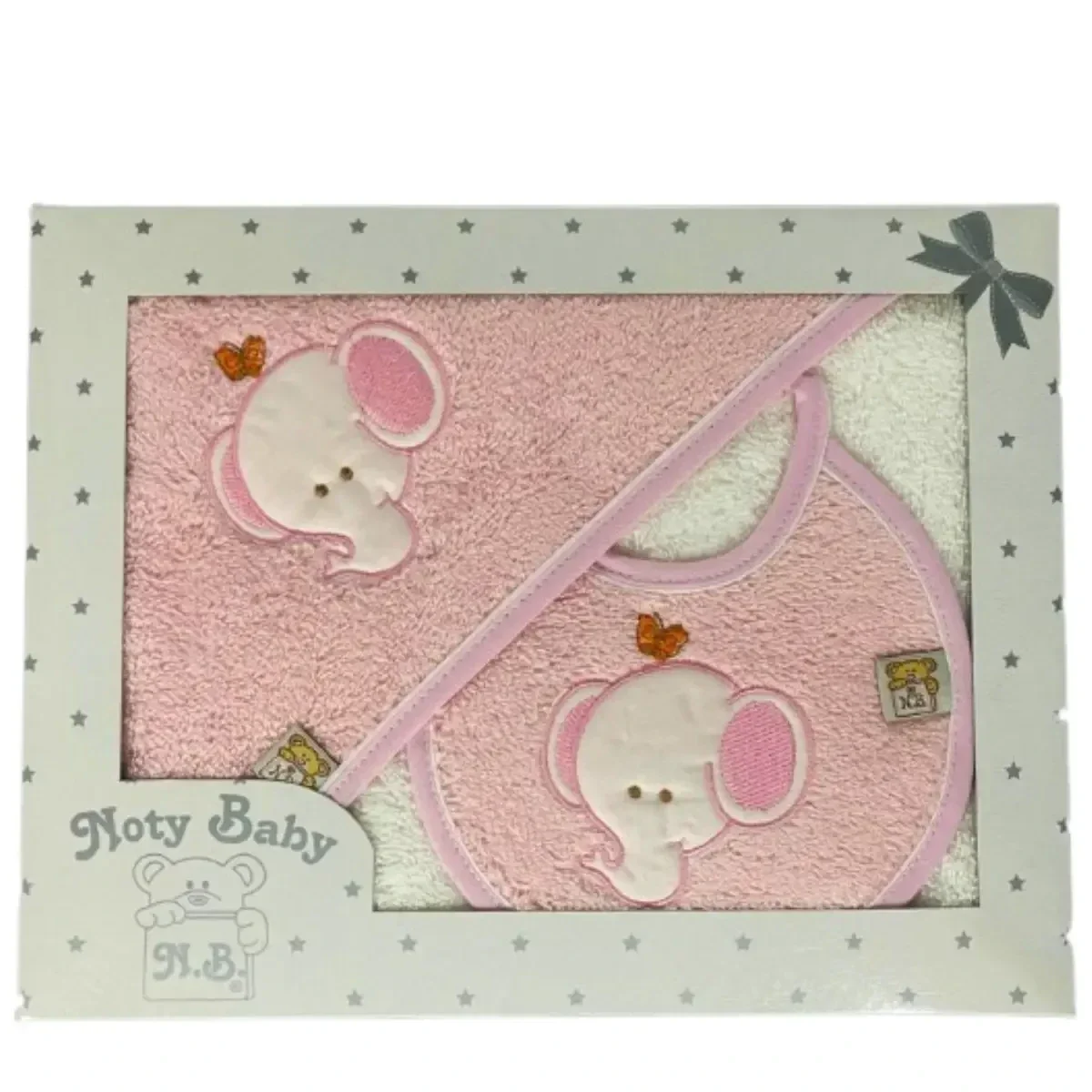 Set van badhanddoek met capuchon en slabbetje voor baby