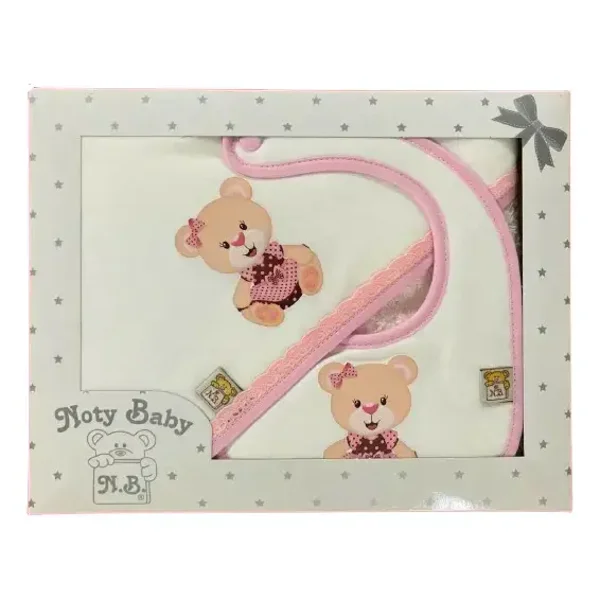 Set van badhanddoek met capuchon en slabbetje voor baby