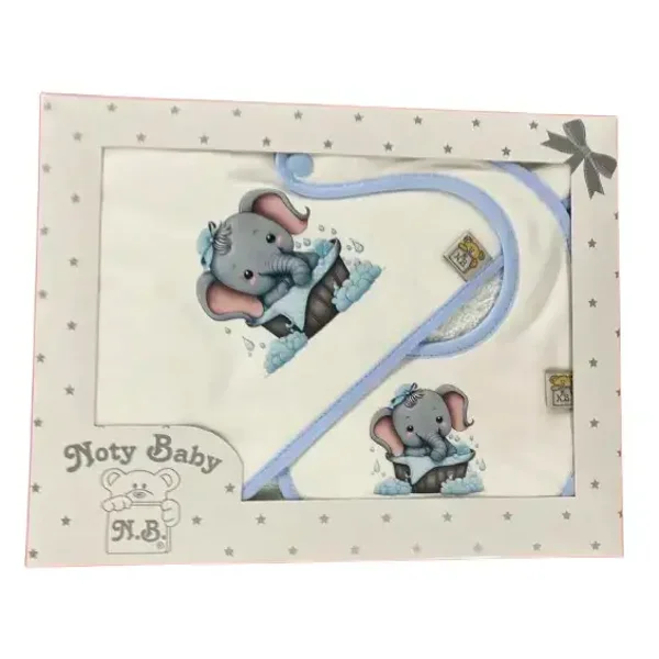 Set van badhanddoek met capuchon en slabbetje voor baby