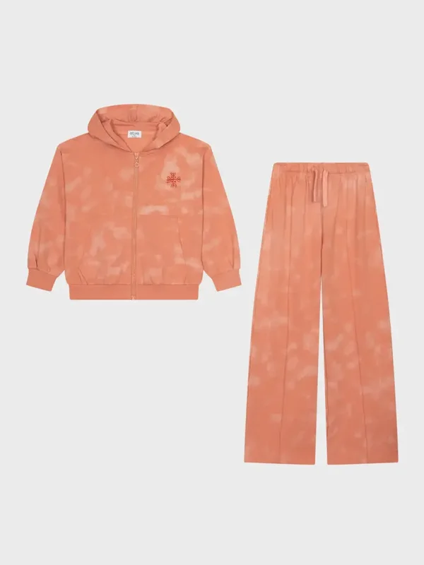 🧡 Oranje tie-dye 2-delig joggingpak voor meisjes