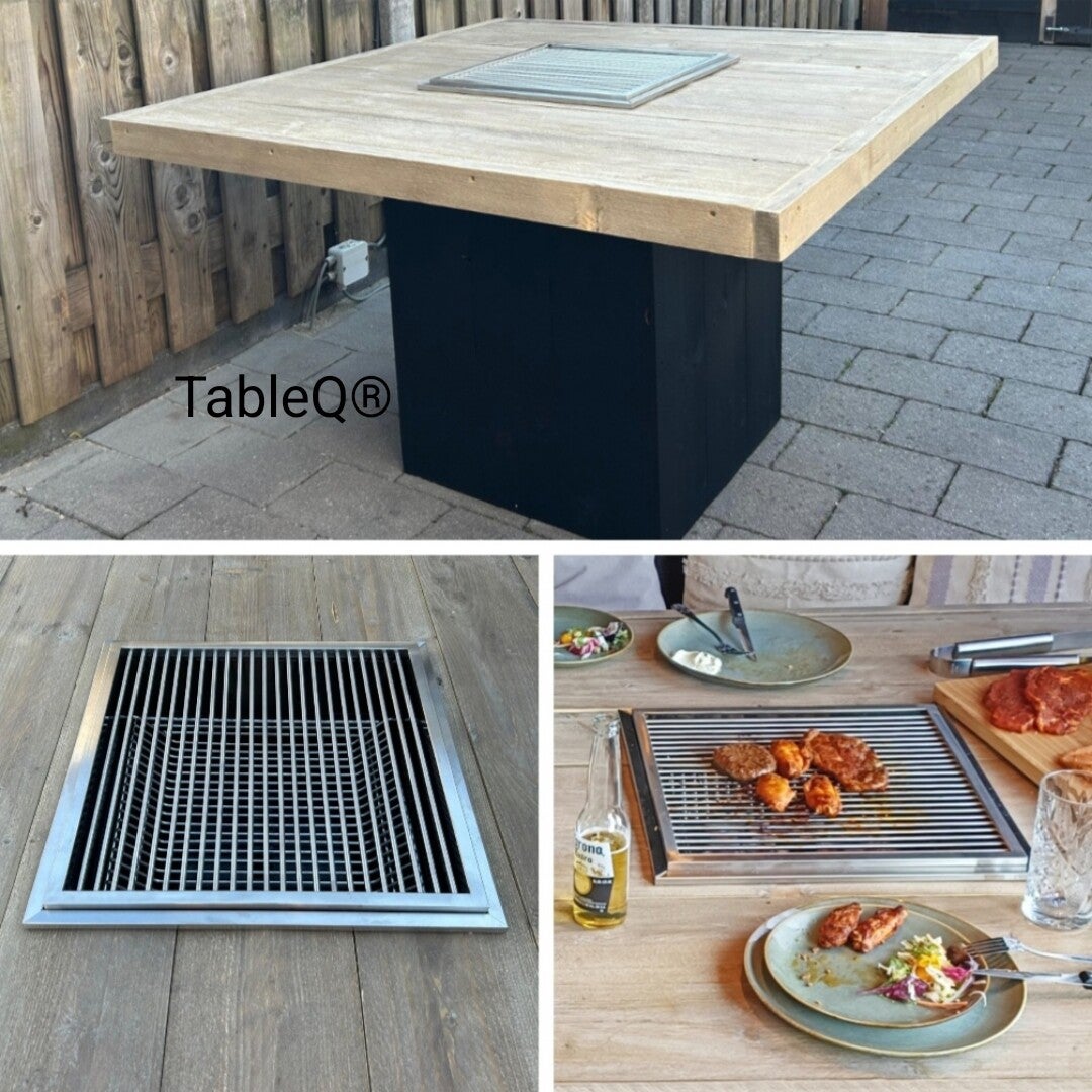 TQ1 barbecuetafel op houtskool