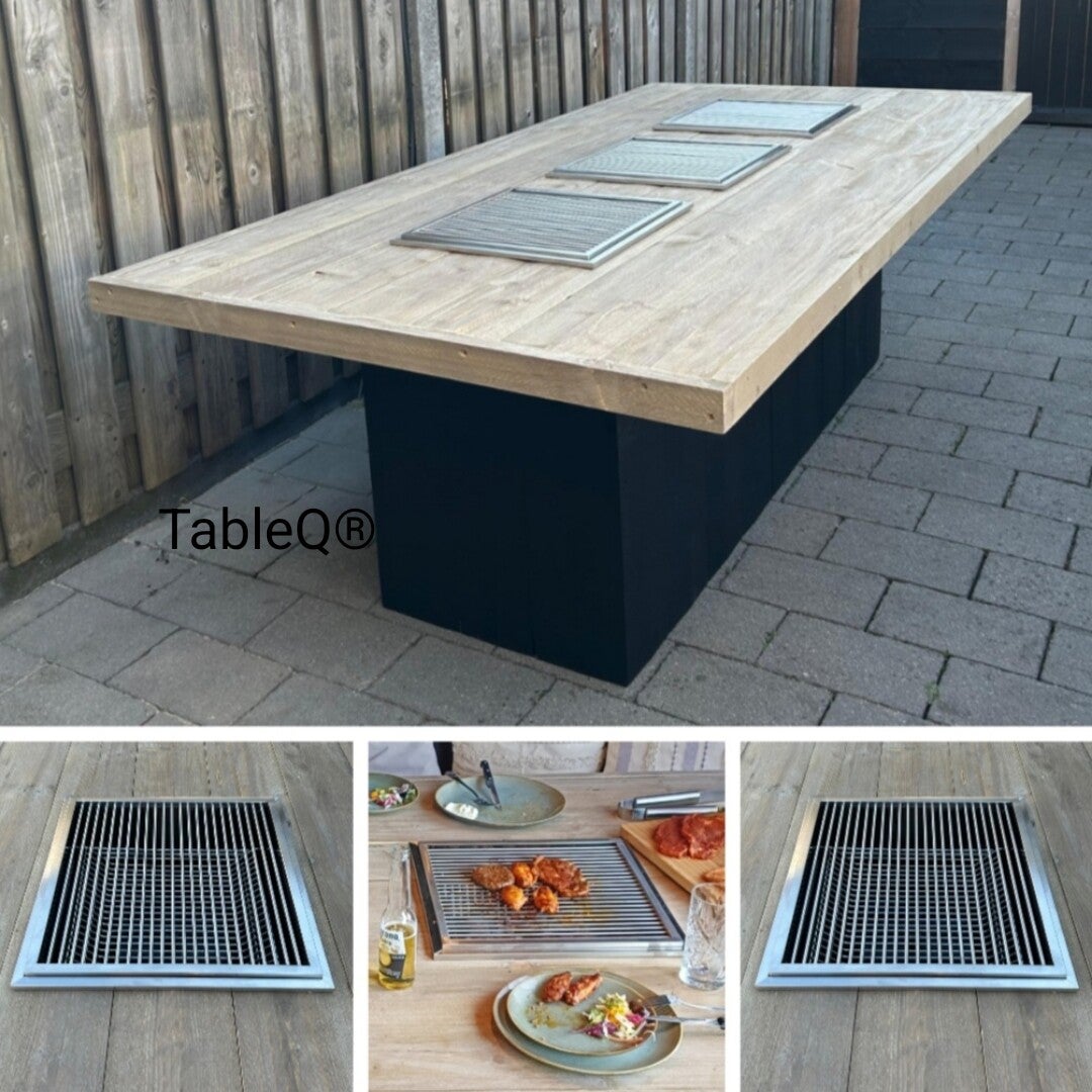 TQ3 barbecuetafel op houtskool