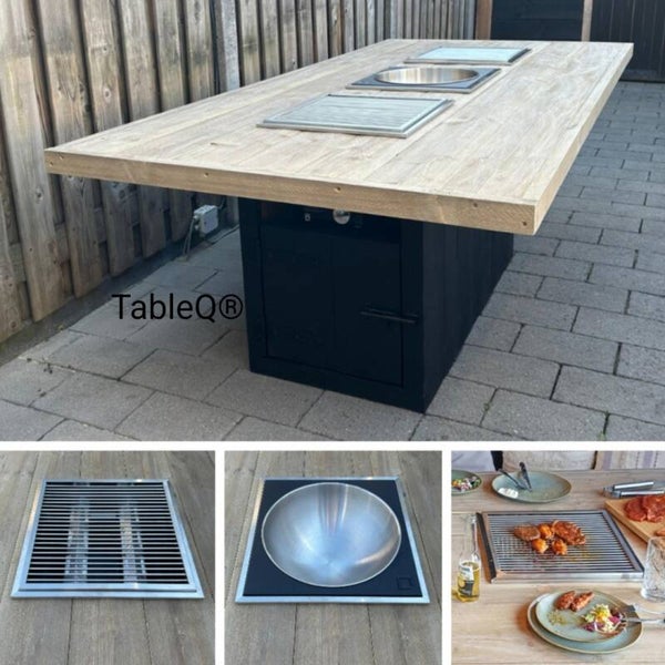 TQ3 barbecuetafel op gas combi dranktafel