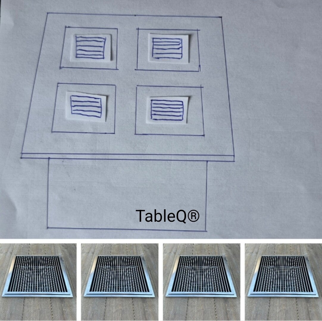 TQ4 sQuare barbecuetafel op houtskool