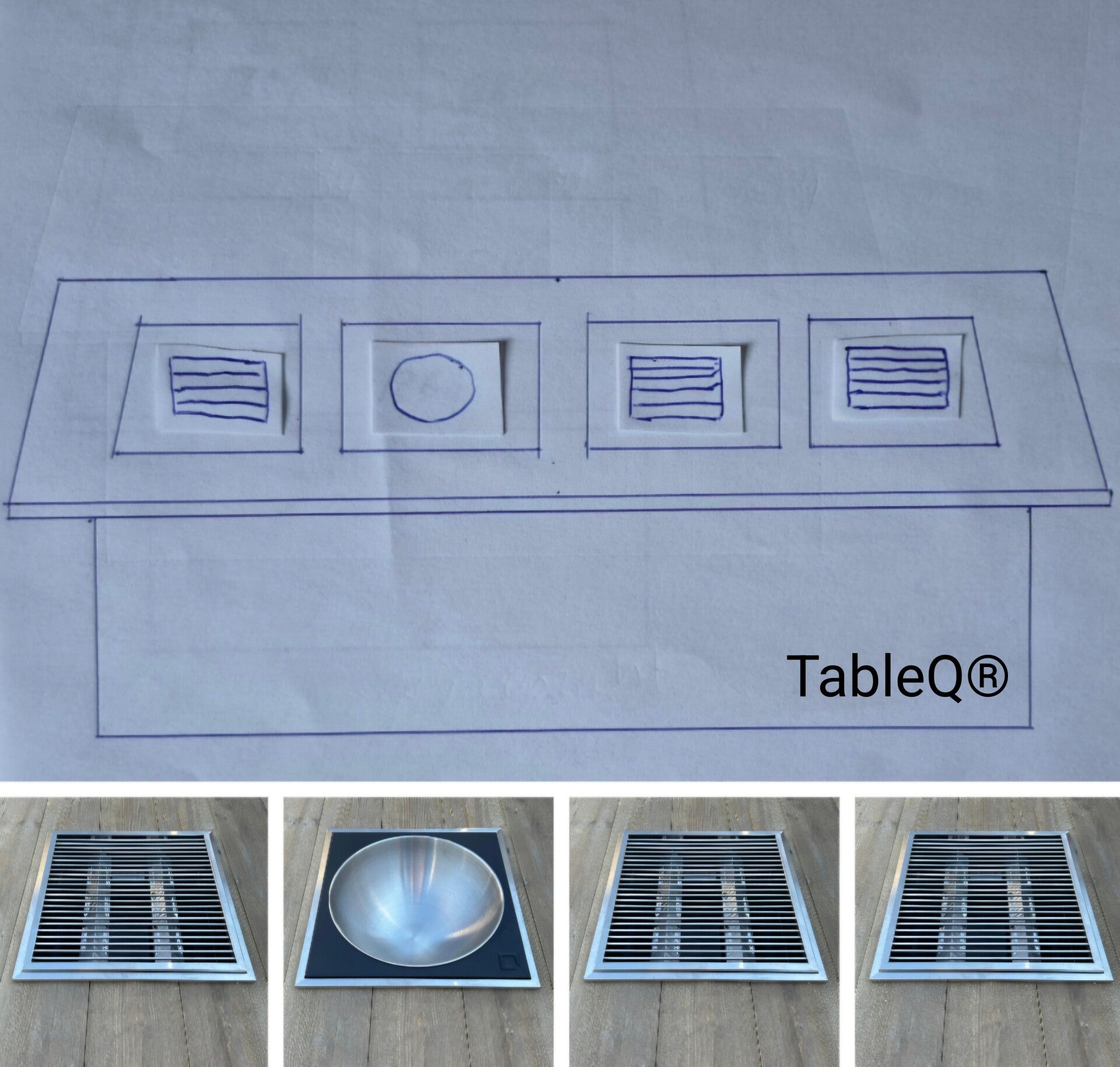 TQ4 barbecuetafel op gas combi vuurtafel