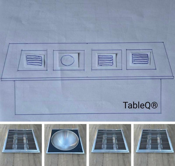 TQ4 barbecuetafel op gas combi vuurtafel