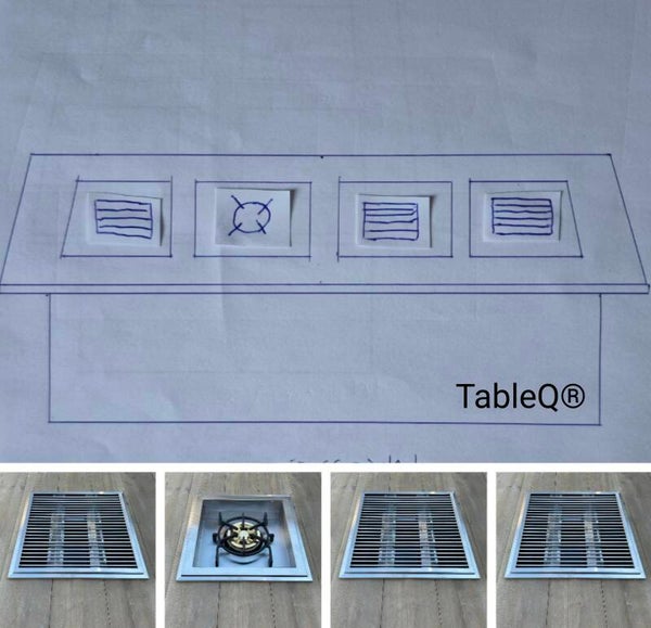 TQ4 barbecuetafel op gas combi wok tafel