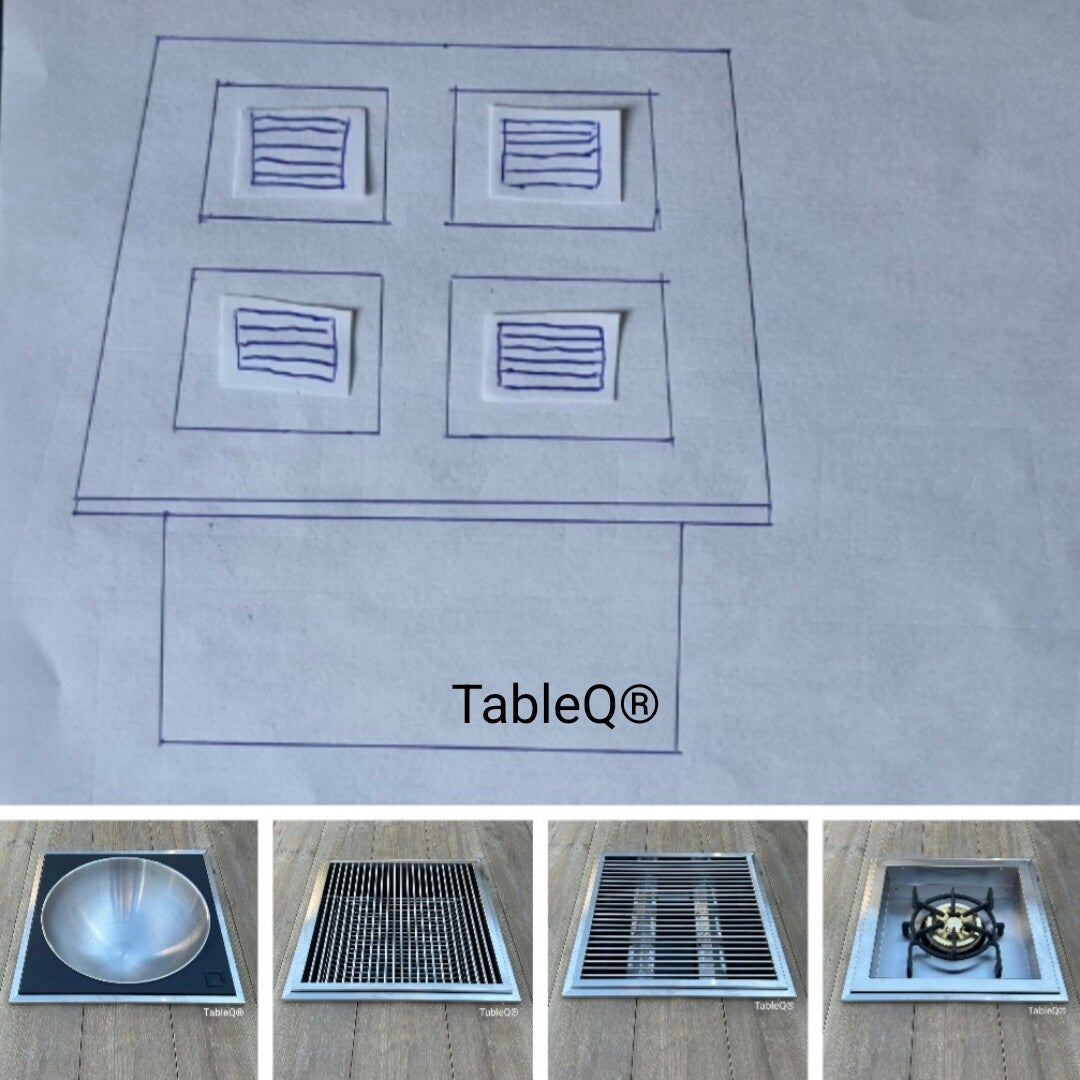 TQ4 sQuare barbecuetafel zelf samenstellen