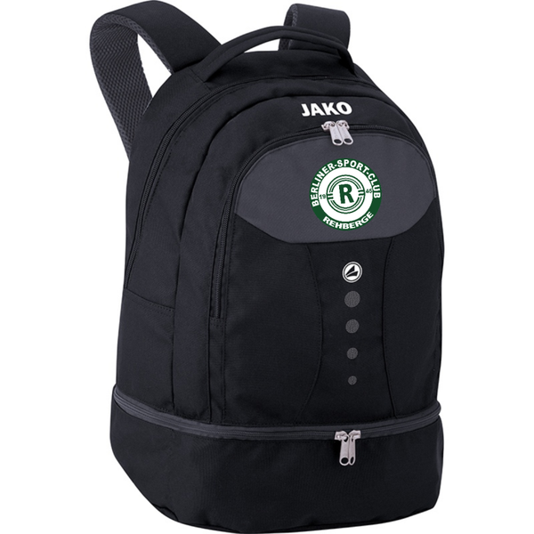 JAKO Rucksack mit Bodenfach schwarz inkl. Vereinslogo 1816