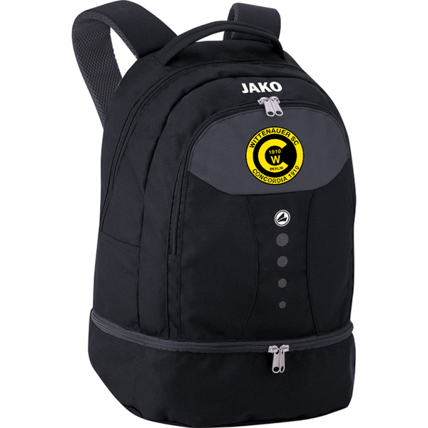 JAKO Rucksack mit Bodenfach schwarz inkl. Vereinslogo 1816