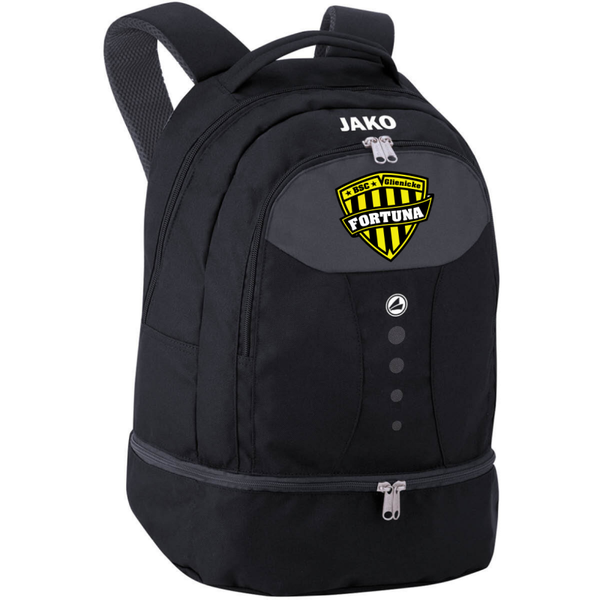 JAKO Rucksack mit Bodenfach schwarz inkl. Vereinslogo 1816