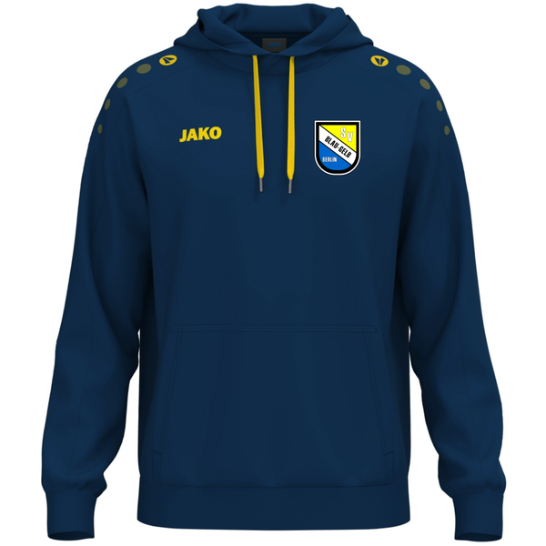 JAKO Kapuzensweat One navy/citro inkl. Vereinslogo + Vereinsname Gr. S