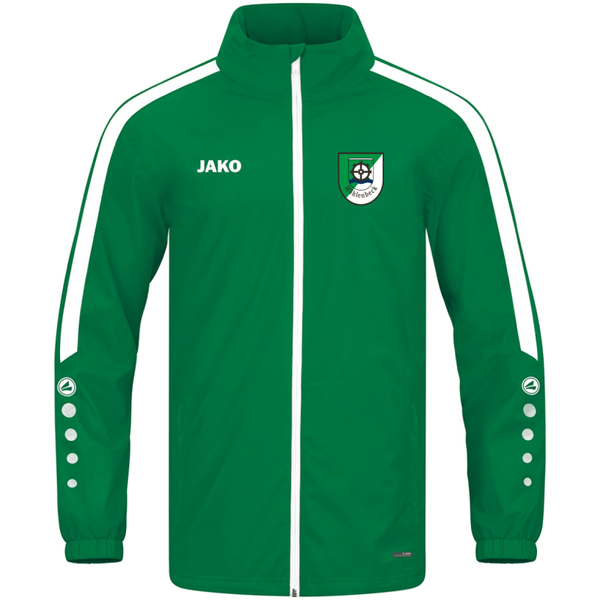 JAKO Kinder Allwetterjacke Power grün Gr. 140 inkl. Vereinslogo 7423