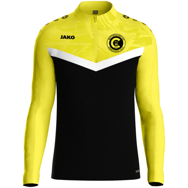 JAKO Ziptop Iconic schwarz/soft yellow inkl. Vereinslogo Gr. XL