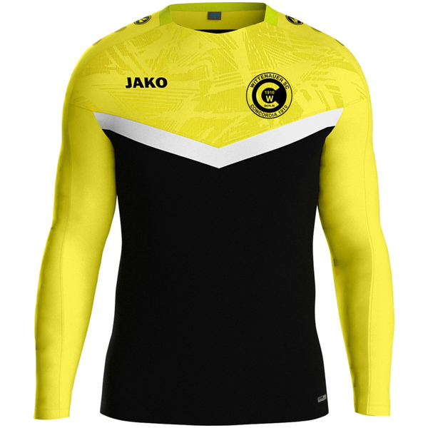 JAKO Sweat Iconic schwarz/soft yellow inkl. Vereinslogo Gr. XXL