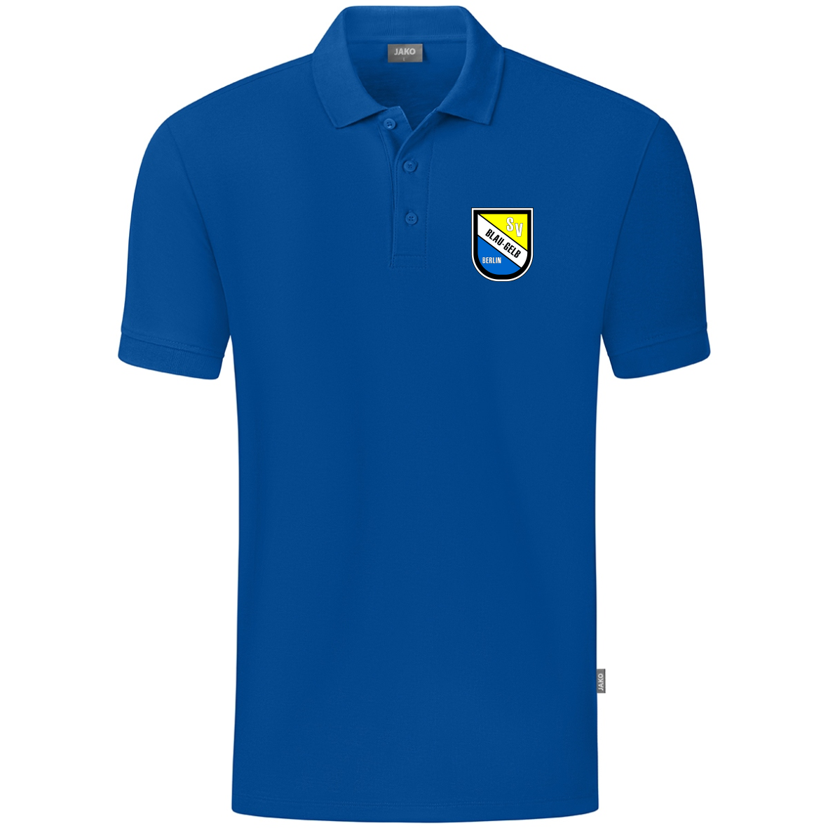 JAKO Polo Organic royalblau inkl. Vereinslogo Gr. 164