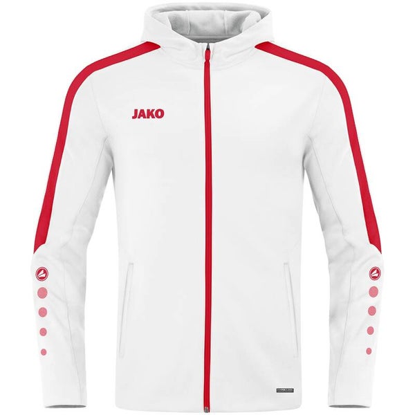 JAKO Kinder Kapuzenjacke Power weiß/rot 6823