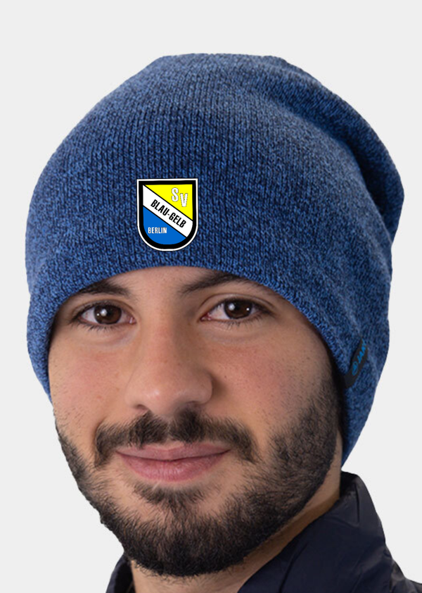 JAKO Strickmütze royal meliert inkl. Vereinslogo Gr. senior