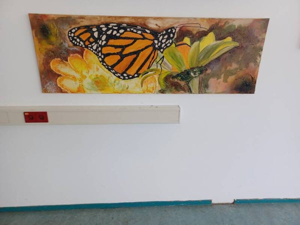 Collectie Anneke: Vlinder in gemengde techniek VERKOCHT