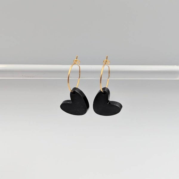 Hoop hartje oorbellen