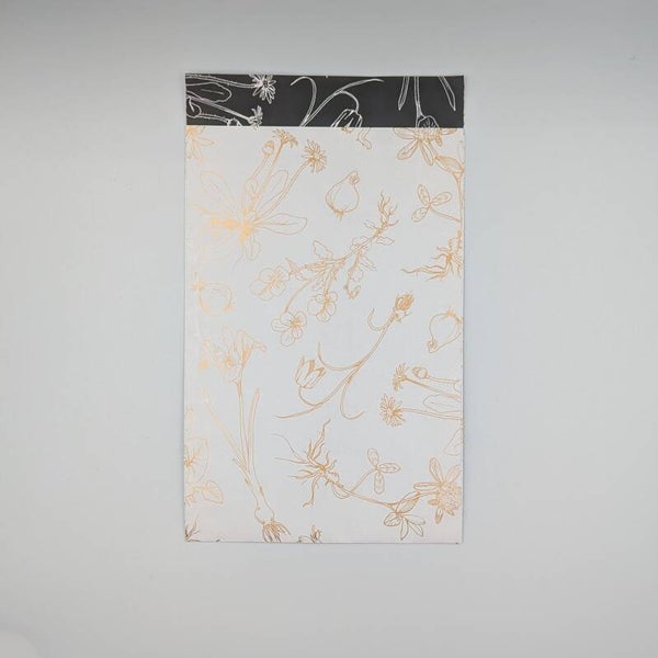 Cadeauzakjes goud bloemenmotief per 5 stuks