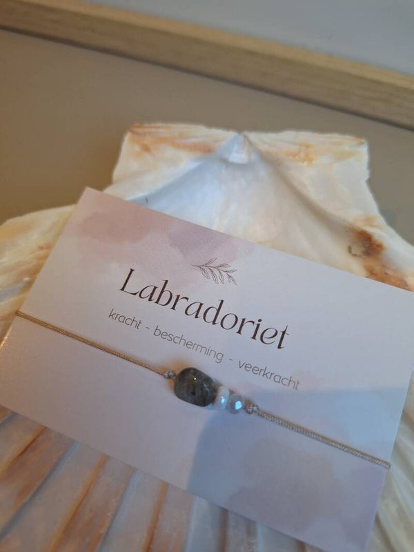 Labradoriet edelstenen armbandje (kracht, bescherming & veerkracht)
