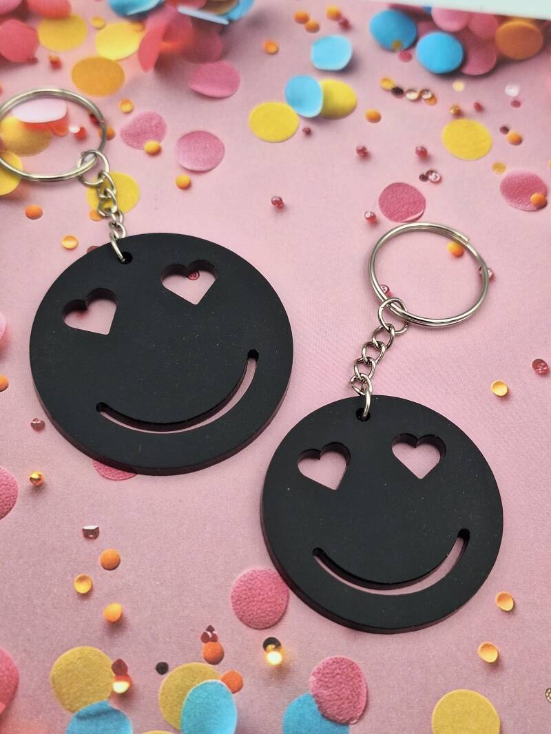 1 euro smiley sleutelhanger