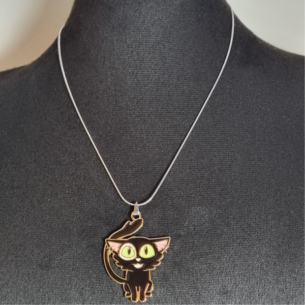 Zwarte kat ketting