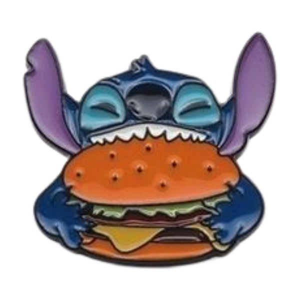 Stitch hamburger pin