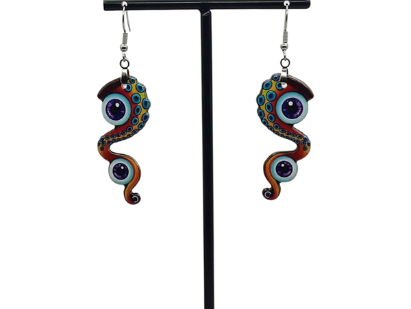 Inktvis tentakels oorbellen